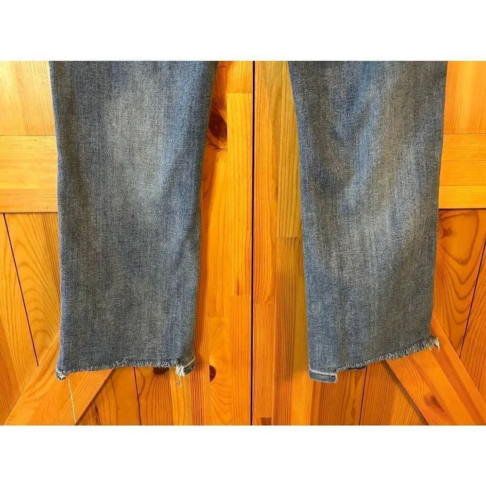 Risen Jeans Juniors Distressed Straight Leg High Rise Medium Wash Jeans Size 7 ( - Picture 6 of 8